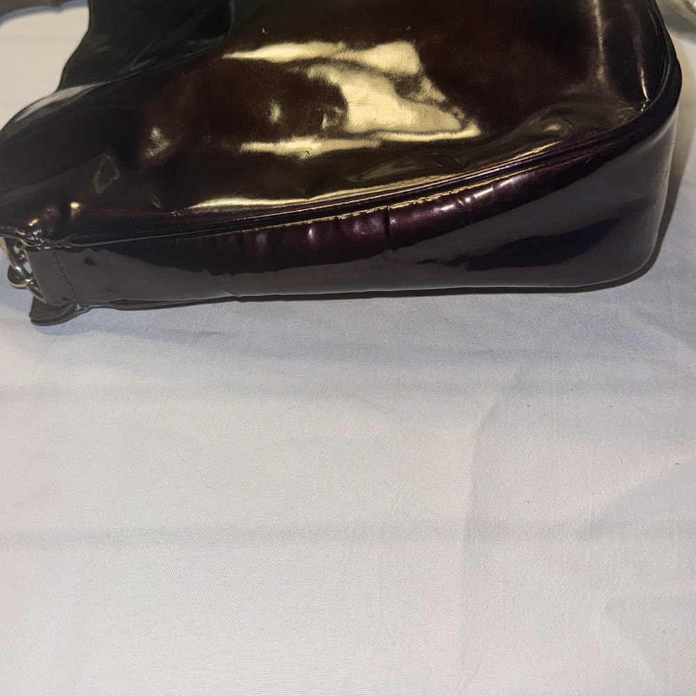 GUCCI Medium Diana Bamboo Handle Chocolate Enamel Leather Women Shoulder Bag GUC - Picture 7 of 15